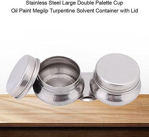 Čaše za boju od nehrđajućeg čelika dvostruko dipper sa poklopcem Art uljne ulje dvostruko paleta ulje za ulje