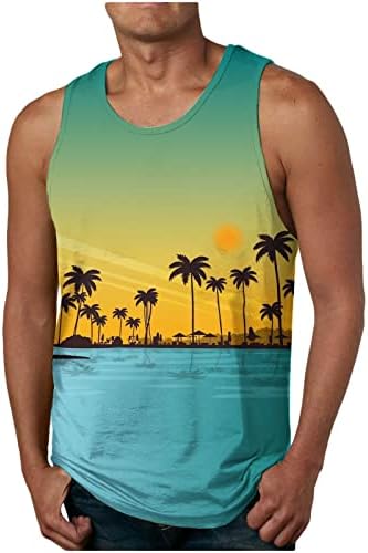 Palm Tree Muški tenkovi vrhovi svih tiska 3D Novelty T-majice Sport Fitness Gym majica Casual majice