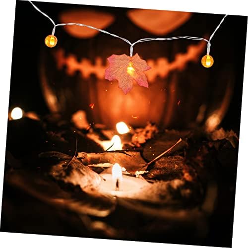 NOLITOY 1set žica bundeva javorov list žičana svjetla Halloween bundeva lampa Dan zahvalnosti Gudačka