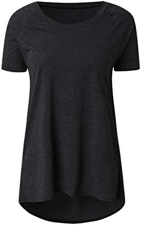Ženske bluze i vrhovi Dressy tipka T-majice Ležerne prilike Henley Tunic Slatke majice kratki rukav Plaid Western