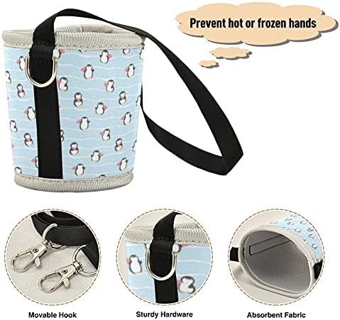 Cartoon Penguin Heart Tumbler nosač torbica,za sve 12-24oz putne izolovane šolje za kafu od nerđajućeg čelika,kompozitna