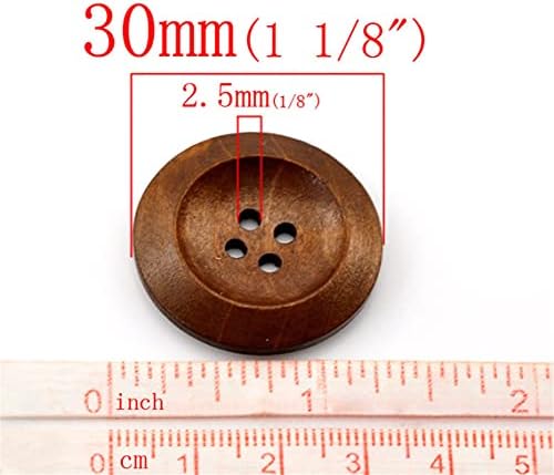 50pcs 4 rupe Solid Boja drveni okrugli gumb dugmad dugmad DIY šivaći zanat - 10mm udoban i ekološki