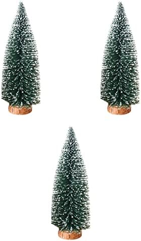 3pcs mini smrzao stoltop božićno borovo drvo sa drvenim bazom Božićni ukras za kućne zabave ukrasi-