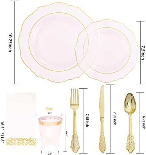 KIRE 120kom bijeli plastični tanjiri-teški bijeli jednokratni tanjiri za zabavu/vjenčanje - uključuju