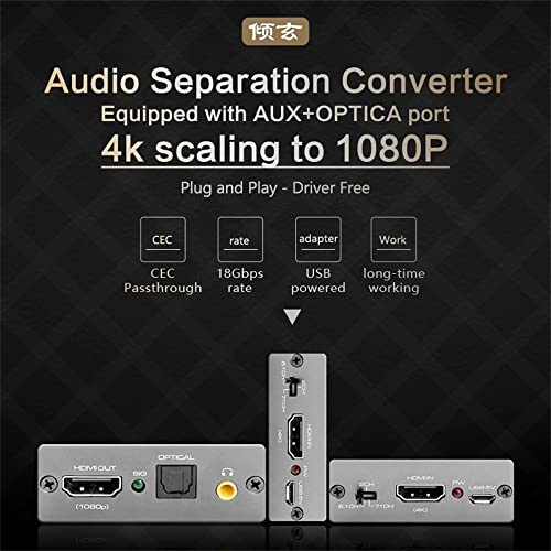 HDMI 2.0 Audio Converter 5.1CH 7,1Ch Extractor dekoder adapter 4K ulaz u HD 1080P izlazne mase