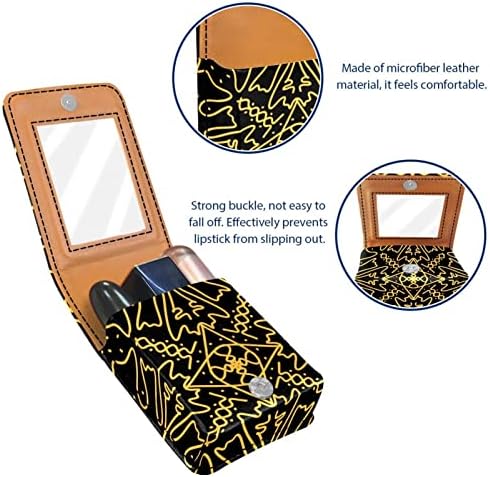 Oryuekan CASS sa ružnom sa ogledalom Slatka prijenosna torba za šminku Kozmetička torbica, crni