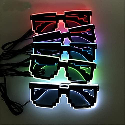 Aoof trepćuće LED svjetlo up Pixel Party naočare dekoracije Glow Festival nijanse trepćuća svjetla.