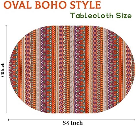 Logieut boemian boho ovalni stolnjak 60 x 84, šareni poklopac boho-stolnjak stolnjak, stol za stol
