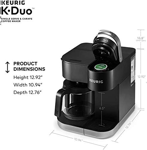 Keurig K-Duo aparat za kafu, jednokratno serviranje i pivara za kafu sa kapom od 12 šoljica, kompatibilna sa mahunama
