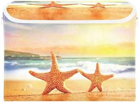 INNEWGOGO Starfishes Letnje kanti za pohranu plaža s poklopcima za organiziranje košara za pohranu s ručkama