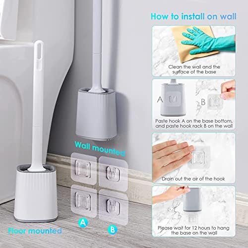 SRHIMEOS silikonska toaletna četka WC školjka i držač posude sa WC školjkama sa silikonskim čekinjem