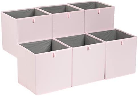 Basics Sklopiva tkanina za skladištenje kockica Organizator kocki - paket od 6, Peony Pink, 13x15x13
