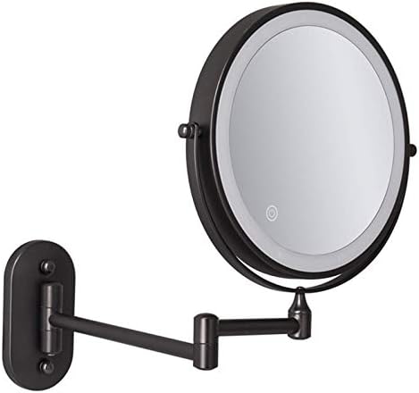 Lianxiao-ogledala za šminkanje, 8-inčna dvostrano osvijetljena zidna sklopiva kozmetička ogledala za kupaonicu