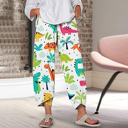 Miashui Casual pantalone za žene letnje žene elastični struk pantalone sa džepom labave udobne