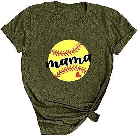 Ženske Bejzbol mama majice labave Fit novost štampani vrhovi okrugli vrat majice majke dan kratki rukav ljetni