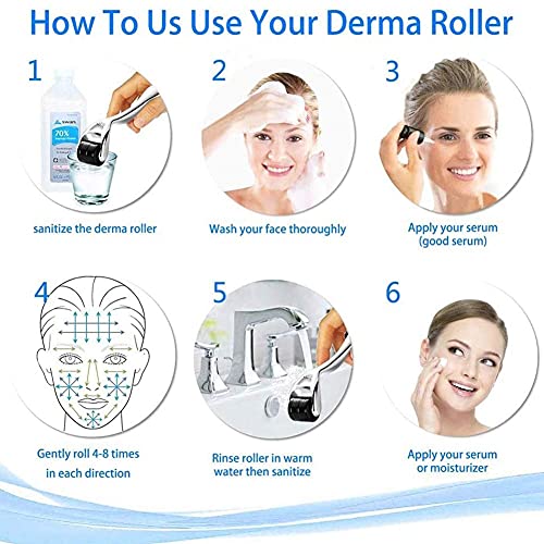 Derma Roller for Beard & amp; Hair-Diougens Lee 540 Titanium Microneedling Roller for Face Body-Microneedle
