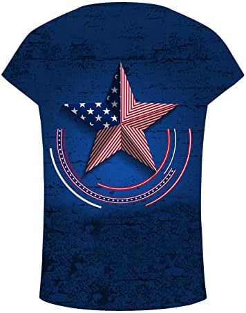 Moda 4. srpnja Majice za žene Ljeto Neovisnosti Dan kratkih rukava Tunic vrhova američka zastava