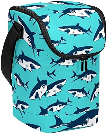 Shark Sea Wild Life Pattern torba za ručak za višekratnu upotrebu kutija za ručak velika vertikalna