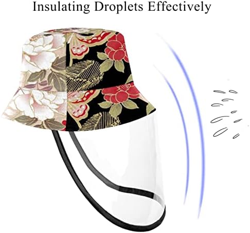 Zaštitni šešir za odrasle sa štitnikom za lice, ribarski šešir protiv sunčeve kape, leptir japanski vintage boinov cvijet