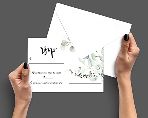 Greenery Responga kartice sa kovertama za sve prilike RSVP Insel za pozivnicu za vjenčanje, mladenki tuš,