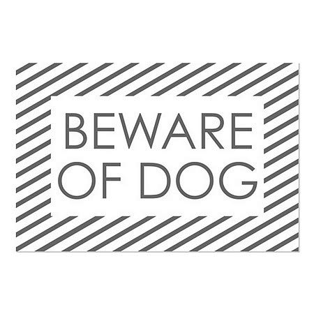 CGsignLab | Čuvajte se prozorskih psa -stripa bijelih 36 x24