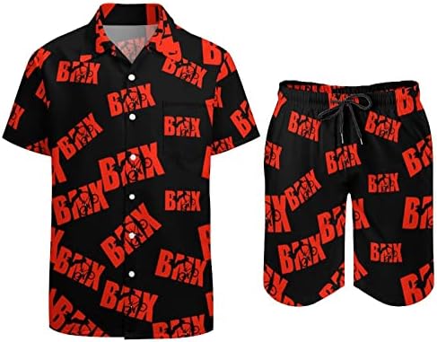 Weedkeycat BMX Word sa siluetom rez muške plaže odijelo za plažu 2 komada Havajska gumba dolje majica kratkih