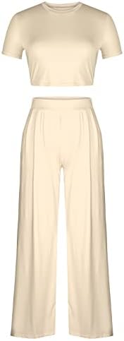 Amikadom Hlače za pantalone za žene Ljetni pad Ispis Dvije komade ravnoj nogama setovi dame 2023 odjeća modna aq