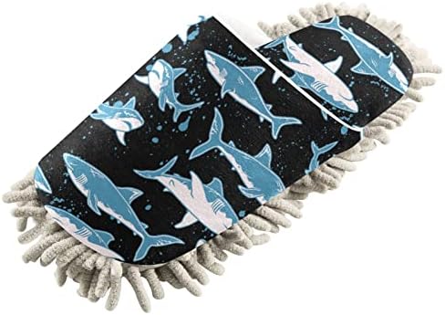 MCHIVER Creative Sharks Crne Mop papuče za čišćenje podova papuče za čišćenje podova za žene