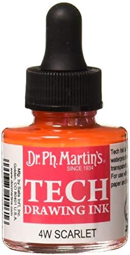 Dr. PH. Martinov flašica za crtanje tinte, 1,0 oz, grimizno