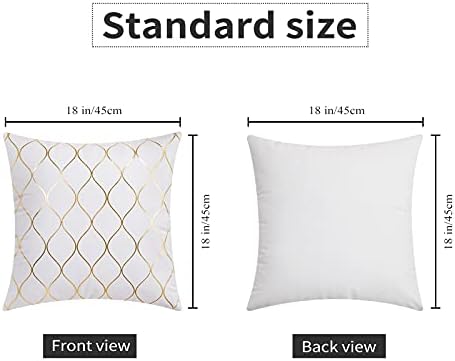 Uini 2 pakovanje modernih ukrasnih bacanja, 20x20 inča jastuci za bijeli zlatni folija, geometrijski liniji