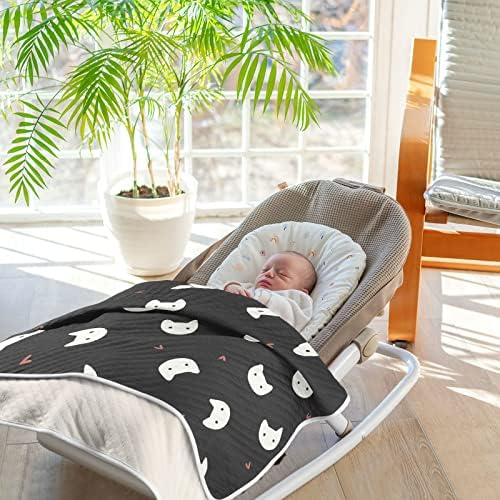 Swaddle pokrivač za spavanje mačka pamučna pokrivačica za dojenčad, primanje pokrivača, lagana mekana
