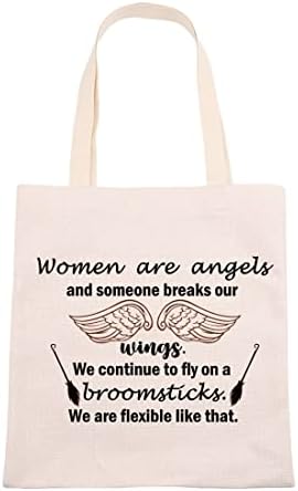 Vamsii Inspirational platnene torbe za žene su anđeli i kada netko pokvari našu krila pozitivna torba