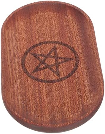 Yardwe Pentagram tray Desktop dodaci Trketna ladica Witchy Decory Witch oltarska staza staze sa drvenim kristalnoj