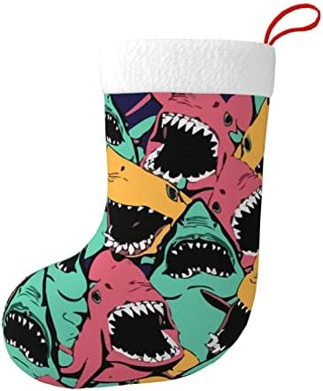 Austenstern Božićne čarape morski pas duboki morski životinje Dvostrani kamin viseći čarape