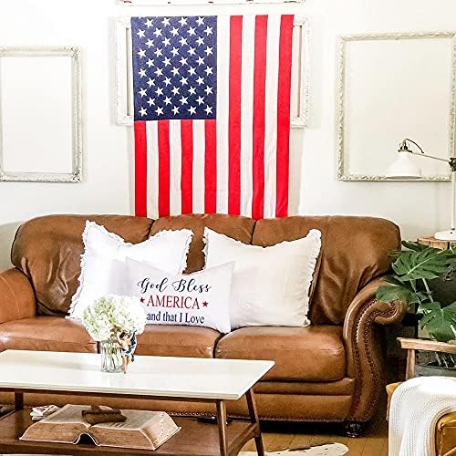 Pandicorn 4. jula Američki jastuk za zastavu 12x20 set od 2 za domaće ukrase, američki dan