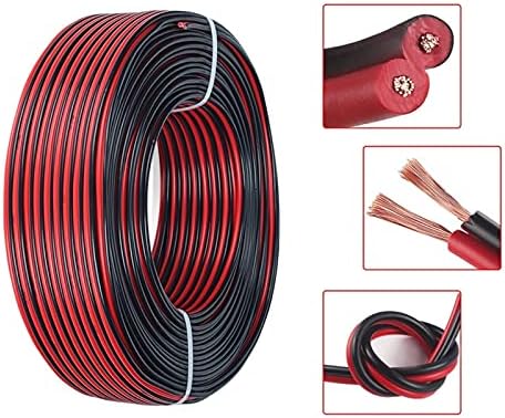 WDONGX emajlirana bakrena žica 2-pinski crveni crni kabl 20 / 19 / 18 / 16 / 14 AWG bakrena električna žica