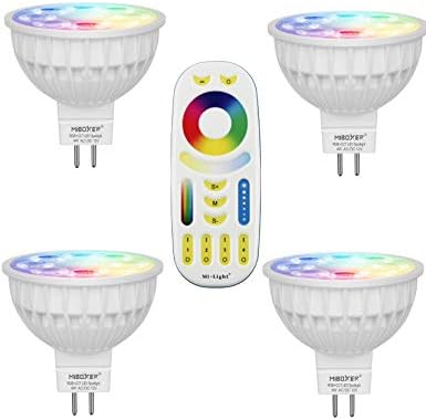 Mi Light MR16 LED Spotlight koji mijenja boju RGB +CCT 4 Watt 4Pack i sa 4-zonskim Fut092 daljinskim