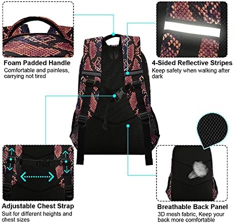 Alaza zmija Print životinjski ruksak na koži torbica za žene Muškarci Personalizirana prijenosna računarica