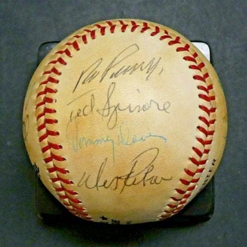 Brooklyn La Dodgers tim potpisao je bejzbol lasorda Snider Drysdale Full JSA pismo - autogramirane