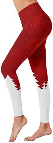 Xiloccer Božićni tisak Visoko struk Ženske tajice Kompresijske hlače za jogu trčanje teretane