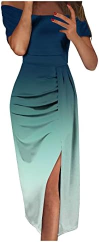 Ženska haljina za ljeto 2023. Kontrastni boja za ispis s podijeljenim haljinama bez rukava