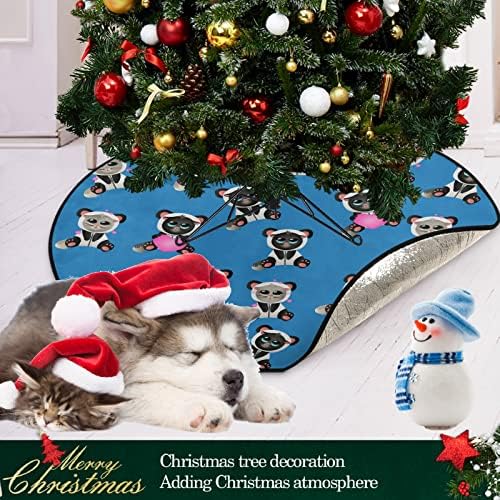 Vissunny Božić Tree Mat slatka mačka na pandi odijelo stablo stalak za podlozi za apsorpciju stalke za stalke Mat za sezonski zahvalnik Halloween Xmas Holiday