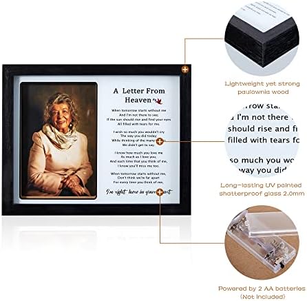 WoodExpe simpatija poklon LED memorijalna sjenila Spomen okvir za slike za gubitak voljene osobe 4x6 fotografija