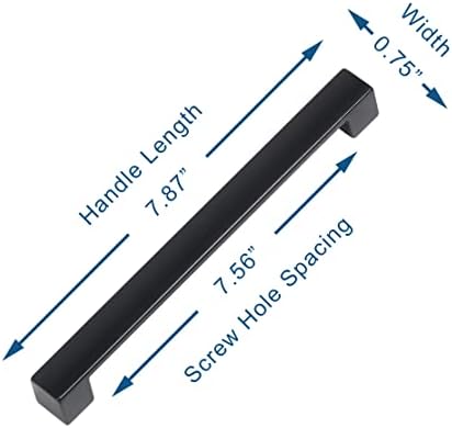 monti hardver | 1 pakovanje ravne crne rupe od 7,5 inča Centar | čvrste metalne ručke ormarića za kupatilo