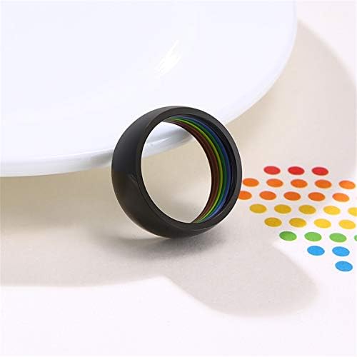 nylry 8mm Rainbow LGBT ponos prsten za muškarce žene od nehrđajućeg čelika Rainbow Band prsten