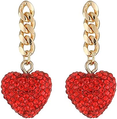 Čvrsti obruči Minđuše dizajn crvena ljubav Dijamantna ogrlica kombinacija kombinacija zaljubljenih