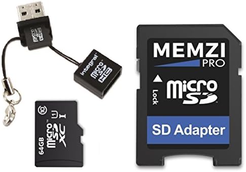 MEMZI PRO 64GB Klasa 10 90MB / s Micro SDXC memorijska kartica sa SD adapterom i Micro USB čitačem za