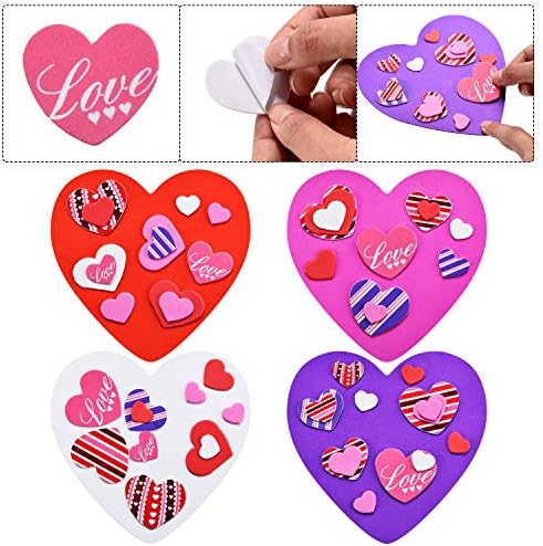320 komada valentines pjena zanat uključuje 20 komada šarene pjenaste srca i 300 komada samoljepljivih