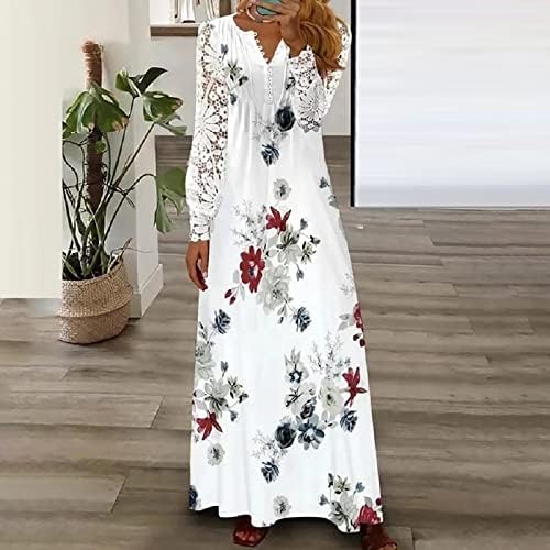 Midi formalna haljina ženske cvetne čipkaste plisirane haljine duga haljina Maxi haljina linija