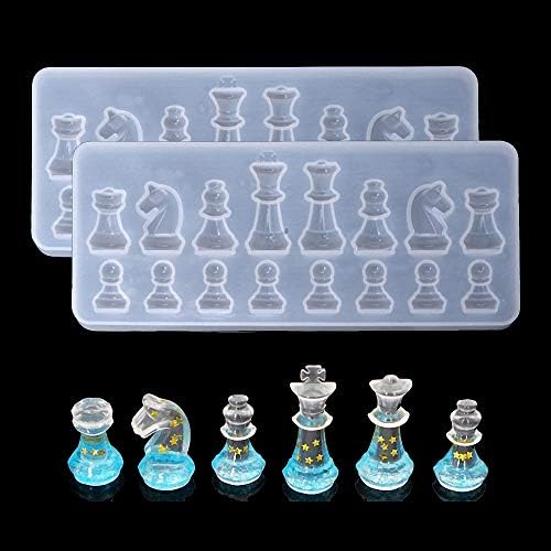 2kom MIni male šahovske figure smolni kalupi, međunarodni šahovski silikonski kalup epoksidna smola Craft alati